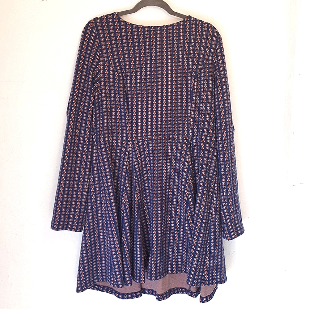 Anthropologie Low Back Print Sweater Dress, Size XL